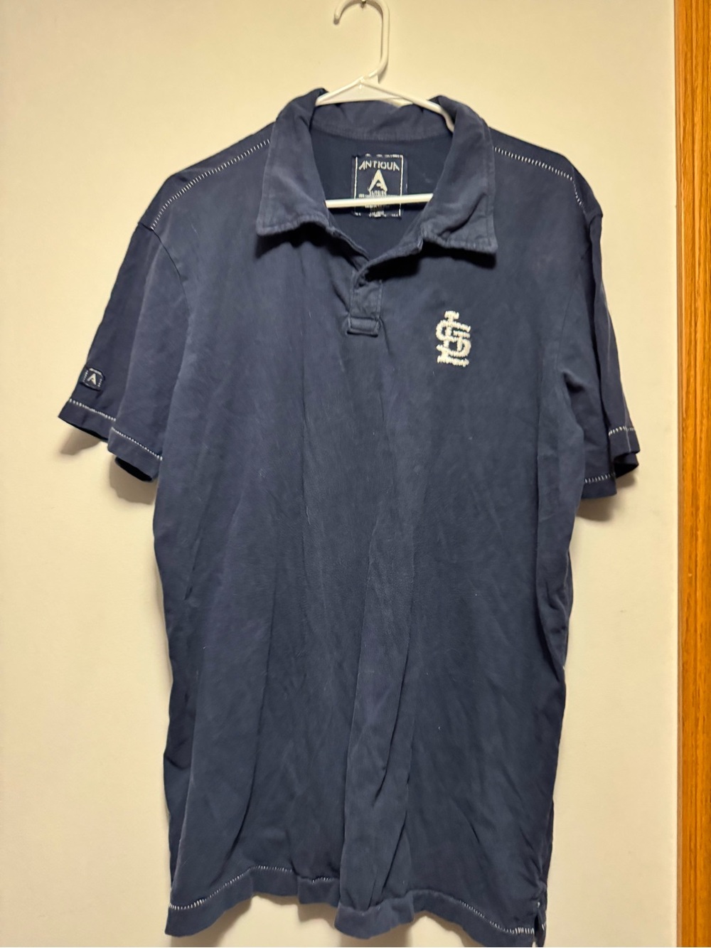 Antigua Men's Navy Polo Shirt with Embroidered Logo